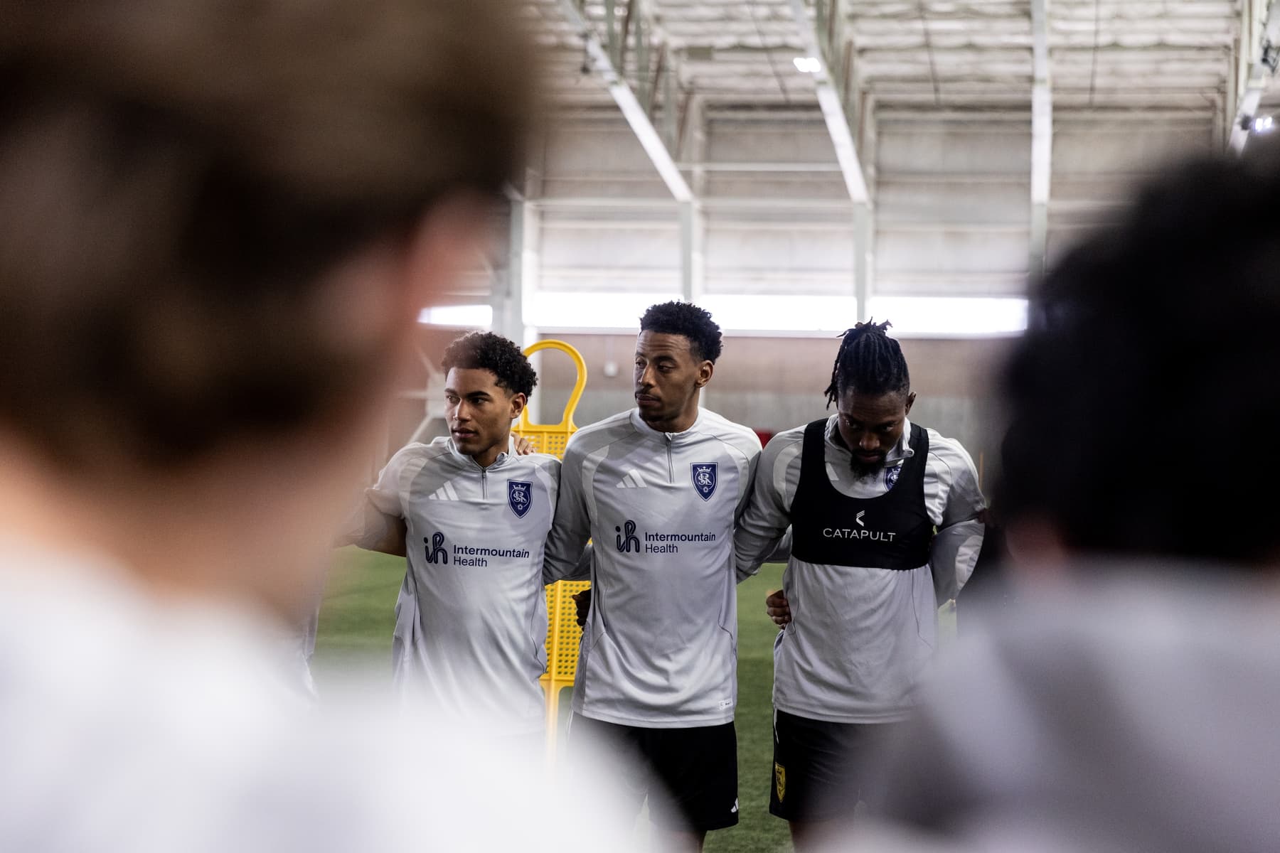 Zavier Gozo, Morgan Guilavogui and Victor Olatunji during a Real Salt Lake training session